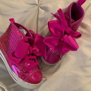 Jojo Siwa pink sequin high tops